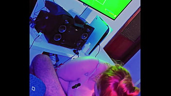 Preview 2 of Sxsi Vidio Blak - Gamer stepbrother plays PS5 and his kinky stepsister distracts him with her cock - Familly Relationship