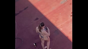 Preview 3 of Albina Girl - Vecinas tomando sol en la terraza parte 4