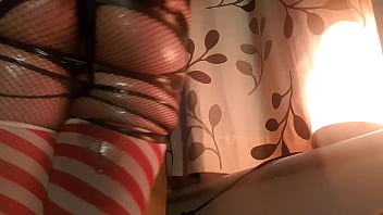 Preview 4 of Cotan Six - Lucy Diamond Pure Lush Geordie Booty Bitch in Fishnets with Oil