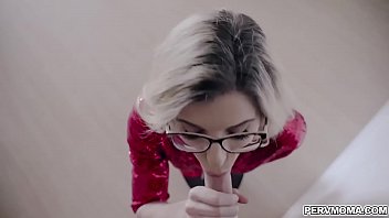 Preview 2 of Ts Mtf - Cory Chase gives her stepson an early Christmas present by sucking his thick cock