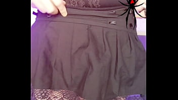 Preview 4 of Familly Stroke Sis - Femboy Glam: Embracing My Feminine Side in Fishnets &amp_ a Mini Skirt