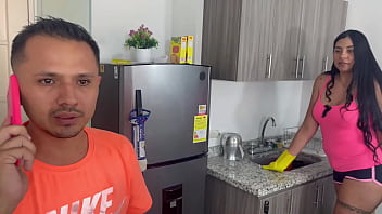 Preview 1 of Comik Xvidio Hd - I&#039_m a very horny employee and always want to have sex,  so I fuck my boss while cleaning his house - MELANI LATINA
