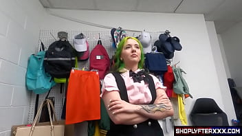 Preview 1 of Zoofilia Sexo Mujeres Con Ponis - Naughty shoplifting girl in uniform can&#039_t get away with anything without getting her pussy smashed by the security guard.