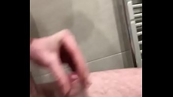 Preview 4 of Purple Haired Hentai Big Ass - 20 year old wanks tiny dick on toilet