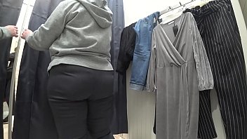 Preview 2 of Miyabi Porn Jav - A plump milf with a juicy ass in white panties and big tits in a bra got into the lens of a hidden camera in a public dressing room.