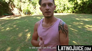 Preview 1 of Taboo Famly - LatinoJuice.com - Gabo &amp_ Nico Ruiz - Inked bisexual Gabo enjoys swallowing my big long cock in exchange of money
