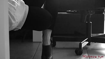 Preview 2 of Library Sex Hd - Femdom Wife gets her Shoes and Feet licked - Mistress Kym