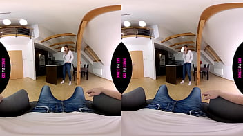 Preview 2 of Mom Teach Sex To Son Daughter - VRConk Blonde Babe Sucking Your Cock