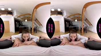 Preview 4 of Mom Teach Sex To Son Daughter - VRConk Blonde Babe Sucking Your Cock