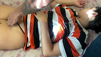 Preview 2 of Legs Under Table Rubbing - por favor nao conte a minha mae que eu abri a bunda pra voce