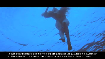 Preview 3 of Jangle Zex - Jaws: Sexy Nude Blonde Skinny Dipping Girl GIF