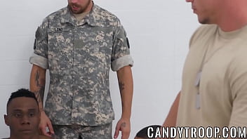 Preview 1 of Www Xxx Hindi Janbr Kuta - Masculine officer orders pretty soldier to ride his cock