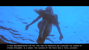 Preview 4 of Offices King - Jaws: Sexy Nude Blonde Skinny Dipping Girl GIF