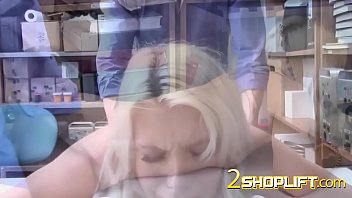 Preview 4 of Friest Time Open Seel Sex - Blonde cutie is ready to fuck with this horny store officer.