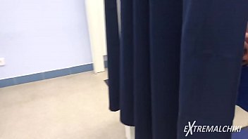 Preview 3 of Sabrine Maui First Sex Video - Hot fitting room sporty twink handjob