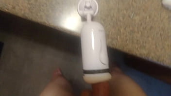 Preview 3 of Domy Tell - Dan pounds his hands free toy hard