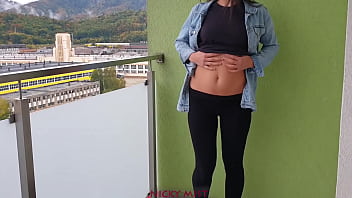 Preview 1 of Sexe7trafy Sex7trafycom - Fucking a escort girl on balcony real 60fps