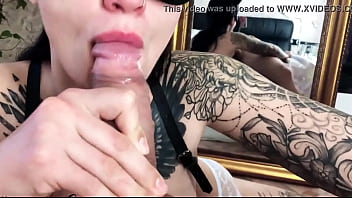 Preview 3 of Xxxh Sex Neio - Horny Wife Sloppy Sucking Big Cock at the Mirror
