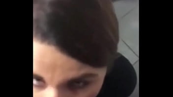 Preview 3 of Amateur Forced Sexwife Tits - Crystina rossi giving head to stranger bbc in restroom