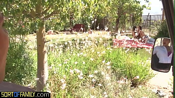 Preview 2 of Lisa Anna Tube - Stepteen gets fucked by her bf outdoors