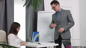 Preview 1 of Ahlam 5 - This teeny can play shy all she wants,  but it&#039_s obvious she doesn&#039_t mind her tutor teasing her nipples - FULL SCENE on https://www.sheisnerdy4k.com/