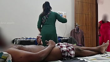 Preview 1 of Sunny Leone 2015 Sexy Bp - Flashing dick to maid caught in hidden camera