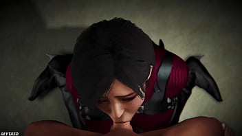 Preview 3 of Nadiya Nabakowa - Ada Wong oral sex fellatio short hair girl animated 3d
