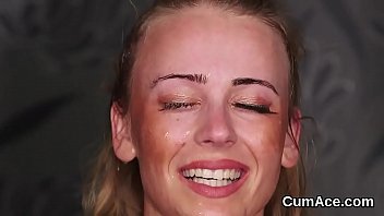 Preview 4 of Perfet Girl - Flirty bombshell gets sperm load on her face swallowing all the jizm