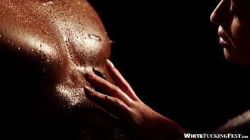 Preview 1 of Small Urinal - Lusty babe gives a blowjob before receiving a big black cock