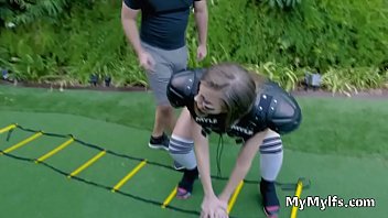 Preview 1 of Nellore Nerajana Sex Vedeos - MILF rides football coach in the garden after training