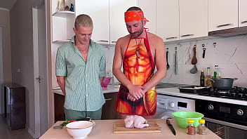Preview 1 of Sxxxxx 3 - The chef seduced an invited guest during the show and fucked his mouth - 576