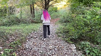 Preview 2 of Connie Carter Husband First - Outdoor forest rough sex and spanking. Teen girl pussy fucked,  cummed in my mouth and squirted. Teaser
