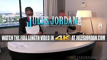 Preview 1 of Leather Pants Satin Blouse - Jules Jordan - Tiny Vina Sky Services Two Men