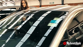 Preview 1 of Sunny Leone Bigxxxsexy - Public Outdoor Blowjob and Car Sex - Flashing and Sucking Cock at the Park