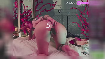 Preview 3 of Girl Sexc Dog - A vibrator is stuck in a succubus&#039_s pussy and makes her moan