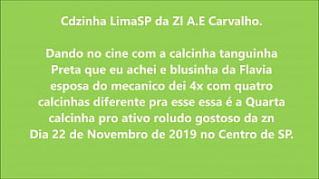 Preview 1 of Xxx Videos Vigin - Dando no cine ativo ZN com a calcinha tanguinha Pto achada e blusinha da Flavia esp do Mecanico 22112019