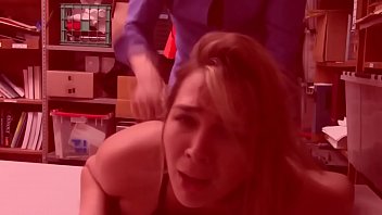 Preview 1 of Hand Smother With Handjob - Naughty cop loves having rough sex with shoplifter teens at his office.