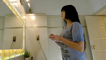 Preview 4 of Black Xxx Zoo - Hot Sexy Super Hot Big Tits Big Ass Brunette Babe takes off her Panties in the Bathroom