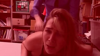 Preview 1 of Fag Sucks Str8 - Blonde teen is getting punished for stealing at the mall.