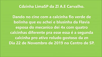 Preview 1 of Horny Shoplyfter - Dando no cine ativo ZN com a calcinha fio verde achada e blusinha da Flavia esp do Mecanico 22112019
