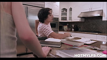 Preview 2 of Incest Simulated - Big Tits MILF Melissa Lynn Sex With Teen Study Boy Friend From h.