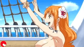 Preview 2 of Dirty Step Sisters Com - Nami Y Nico Robin Jugando Voley [Nude Filter]
