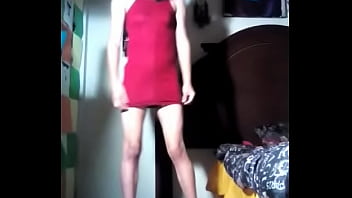 Preview 4 of Poki Porn - Sexy Tranny in red dress and heels 2
