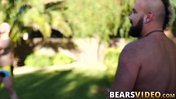 Preview 1 of Gf Surprised By Cum - Hairy bear Luis Vega masturbating passionately solo