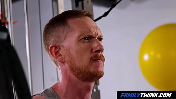 Preview 1 of Perfece Xx - FamilyTwink - Little Redhead Stepson Banged by Step Dad in the Gym