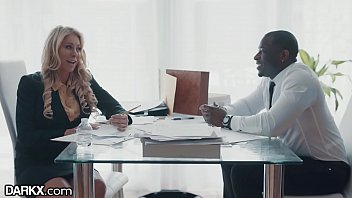 Preview 1 of Outsized Footjob - DarkX Big Tit Blonde Is Convinced To Fuck Her BBC Coworker