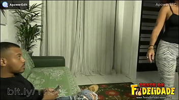 Preview 2 of Breast Milk Sucking Lesbians - Filha flagra m&atilde_e dando para seu namorado e acaba transando com eles
