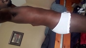 Preview 1 of Old Nani With Young Baby Lesbian - Black Twink Showing Off Lace Panties