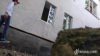 Preview 1 of Cnc Xnxx - Handjob behind a dormitory