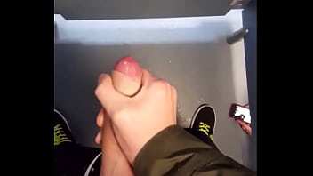Preview 4 of Grandma 80 Yers Sex - Teen with big dick caught cumming in public stall